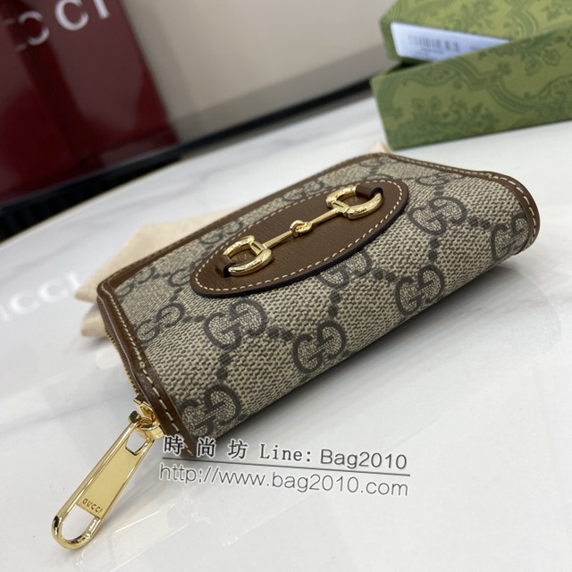 Gucci專櫃古馳最新款Horsebit1955系列拉鏈短夾錢夾卡包卡夾 jh2188型號：658549